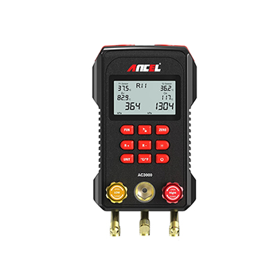 ANCEL AC3000 Digital Manifold Meter Refrigeration HVAC Vacuum Gauge Digital Pressure Temperature Tester Air Conditioning Tools