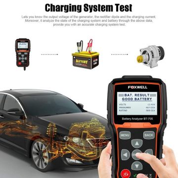 FOXWELL BT705 12V 24V Car Battery Tester System Diagnostic Analyzer Tool AGM GEL Type Car Truck Battery Analyzer-Obdzon-2