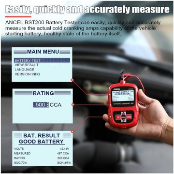 ANCEL BST200 Car Battery Tester 12V 1100CCA Battery Analyzer Automotive Scanner Car Diagnostic Tool Free Update-Obdzon-3