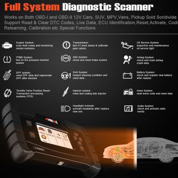 ANCEL FX6000 OBD2 Scanner Professional Car Diagnostic Tool Full Systems ABS SRS DPF Oil Reset ECU Coding ODB Automotive Scanner-Obdzon-2