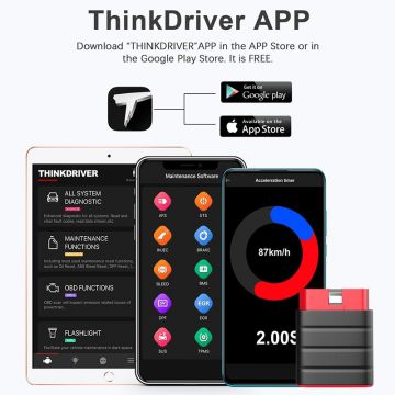 ThinkDriver OBD2 Bluetooth Scanner Check Engine Code Reader Full System Car Diagnostic Tool for iPhone/Android with 15 Maintenance Services-Obdzon-5