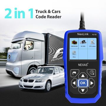 NEXAS Heavy Duty Truck Scanner NL102 OBD/EOBD+HDOBD Diagnostic Scan Tools Engine ABS Transmission Check Trucks Cars 2 In 1 Codes Reader-Obdzon-4