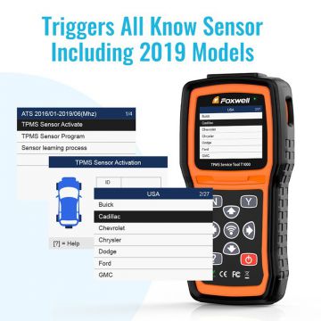 FOXWELL T1000 TPMS Trigger Tool Activate Decodes TPMS Sensors Check RF Key FOB Tyre Pressure Monitoring System Tester Detector-Obdzon-2