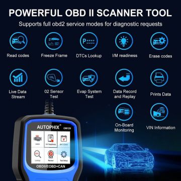 AUTOPHIX OM129 OBD2 Scanner Auto Code Reader Car Diagnostic Scan Tool Graphing Battery Test -Obdzon-1