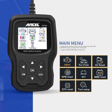 ANCEL FD700 for Ford Vehicles Automotive Code Reader All System OBD2 Scanner with SRS SAS Oil TPMS EPB BMS Reset-Obdzon-1