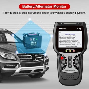 INNOVA 6100P Car Code Reader Diagnostic Tool SRS ABS OBD2 Scanner with Battery Alternator Test Service Light Reset Automotive Scanner-Obdzon-4