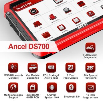 ANCEL DS700 OBD2 Diagnostic Tools Tablet Full System Scanner With ECU Coding Bi-Directional Control AF Adjust DPF Injector TPMS-Obdzon-1