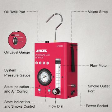 ANCEL S3000 Car Smoke Leak Detector EVAP Pipe Smoking Generator Automotive Pipe Leakage Analyzer Vacuum Leakage Diagnostic Tool-Obdzon-3