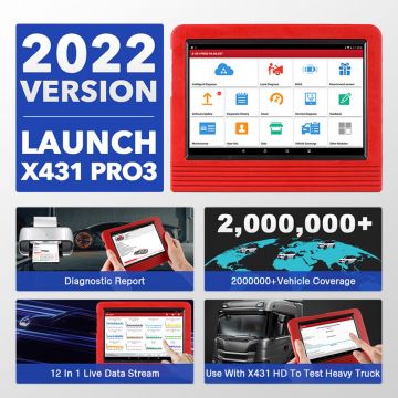 LAUNCH X431 PRO 3  Bi-Directional Scan Tool 2022 Newest 31+ Reset Service OE-Level Full System Diagnostic Scanner Key Program ECU Coding AutoAuth Tool-Obdzon-1