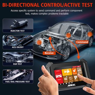 ANCEL V6 PRO Bi-Directional Car Diagnostic Scan Tool Bluetooth All System OBD2 Scanner with 25+ Services IMMO ABS Bleed Oil Reset DPF EPB Android 10.0 Tablet-Obdzon-1