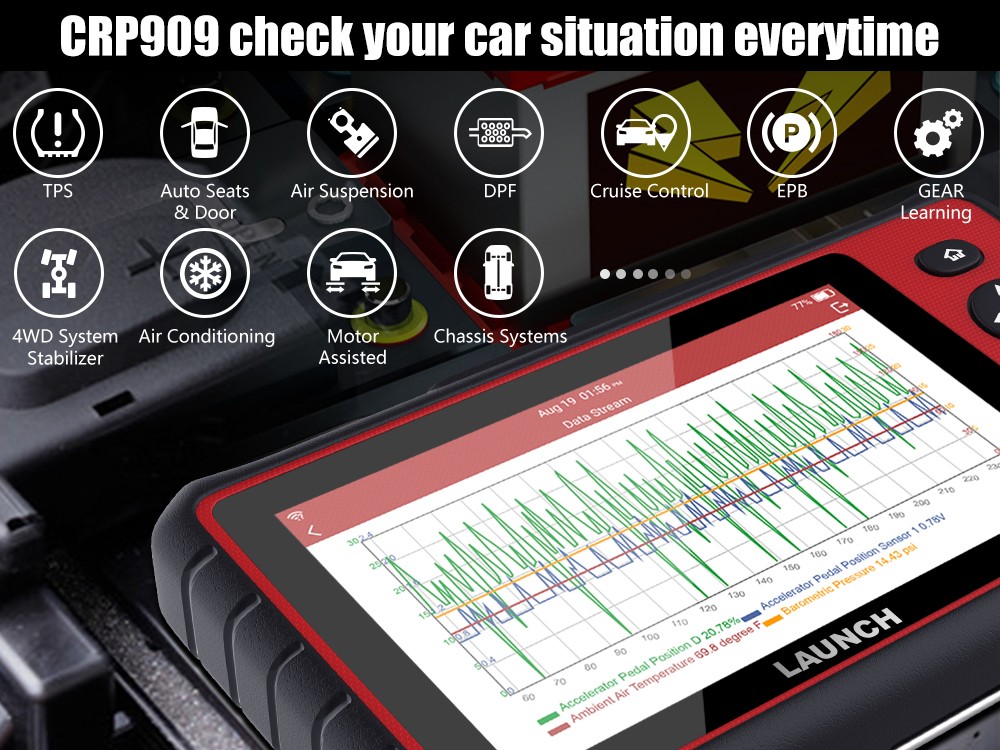 launch crp909 check your car situation everytime