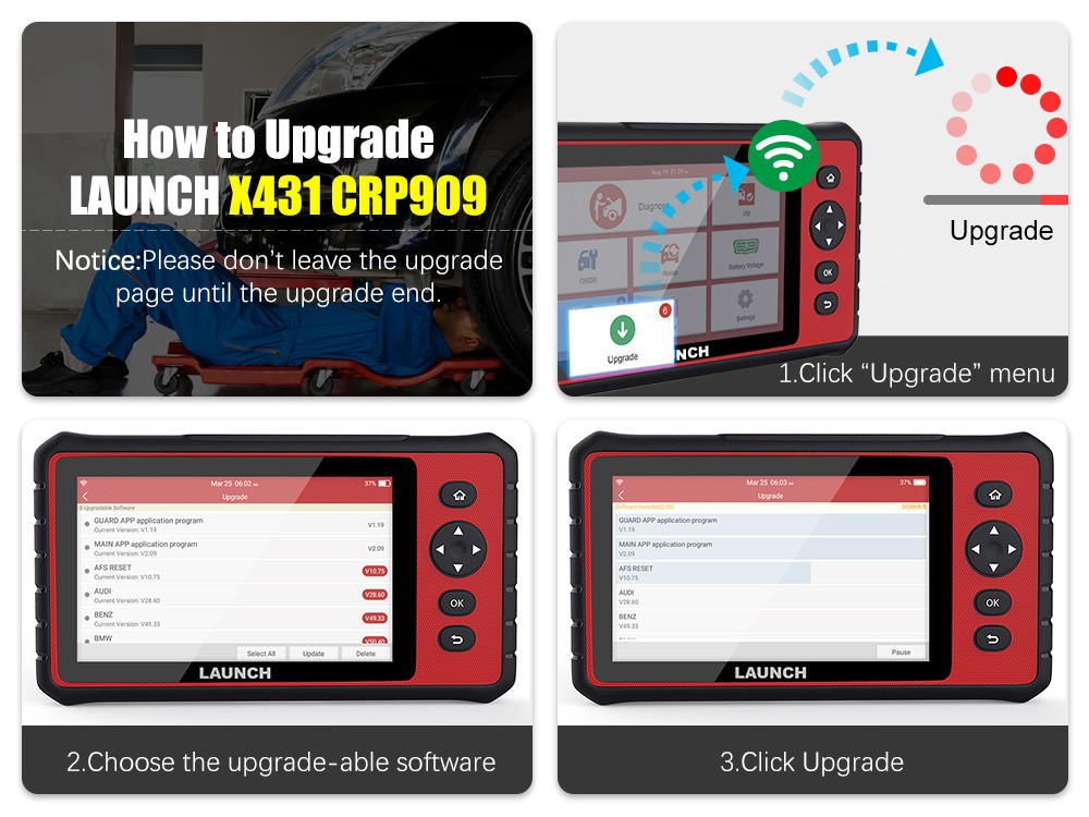 How to update launch crp909?